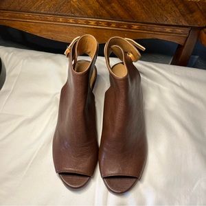 coach brown leather heels